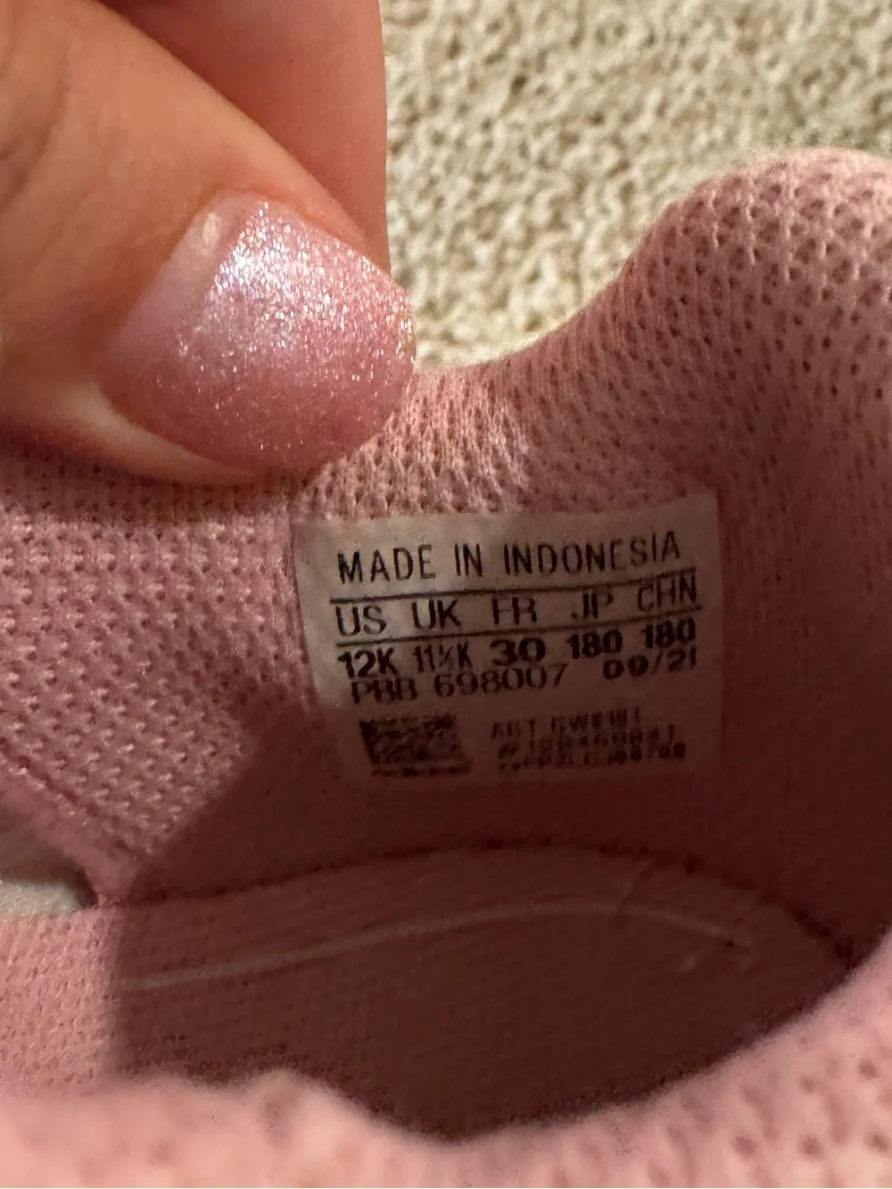 Adidas Originals Kids Pink Knit Sneakers Size 12K - Picture 6 of 11